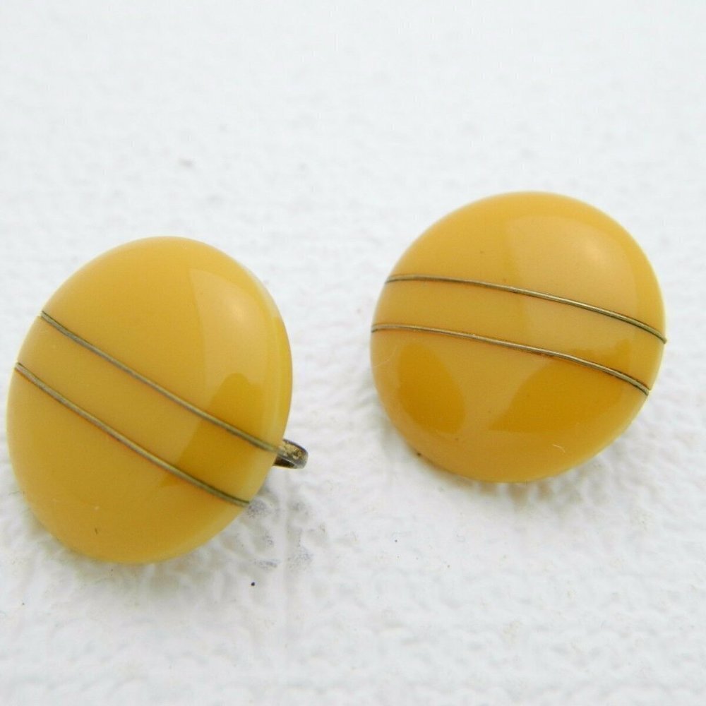 Gold Toned Butterscotch Yellow Bakelite Tested